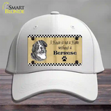 Pencil Sketch Bernese Novelty License Plate Hat Cotton / White