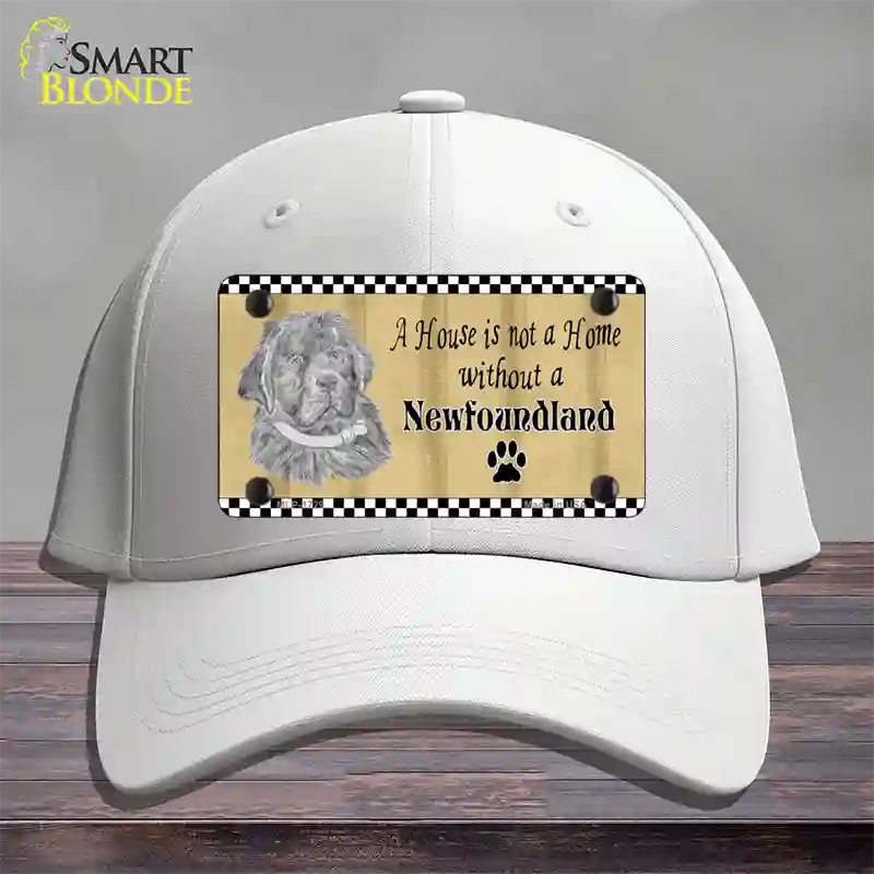 Pencil Sketch New Foundland Novelty License Plate Hat Cotton / White