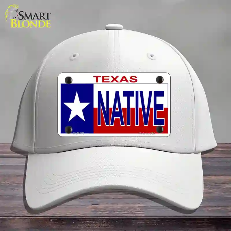 Native Texas Novelty License Plate Hat Cotton / White