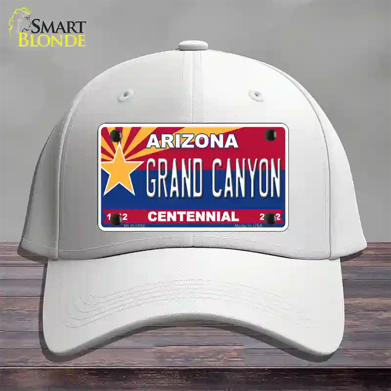 Arizona Centennial Grand Canyon Novelty License Plate Hat Cotton / White