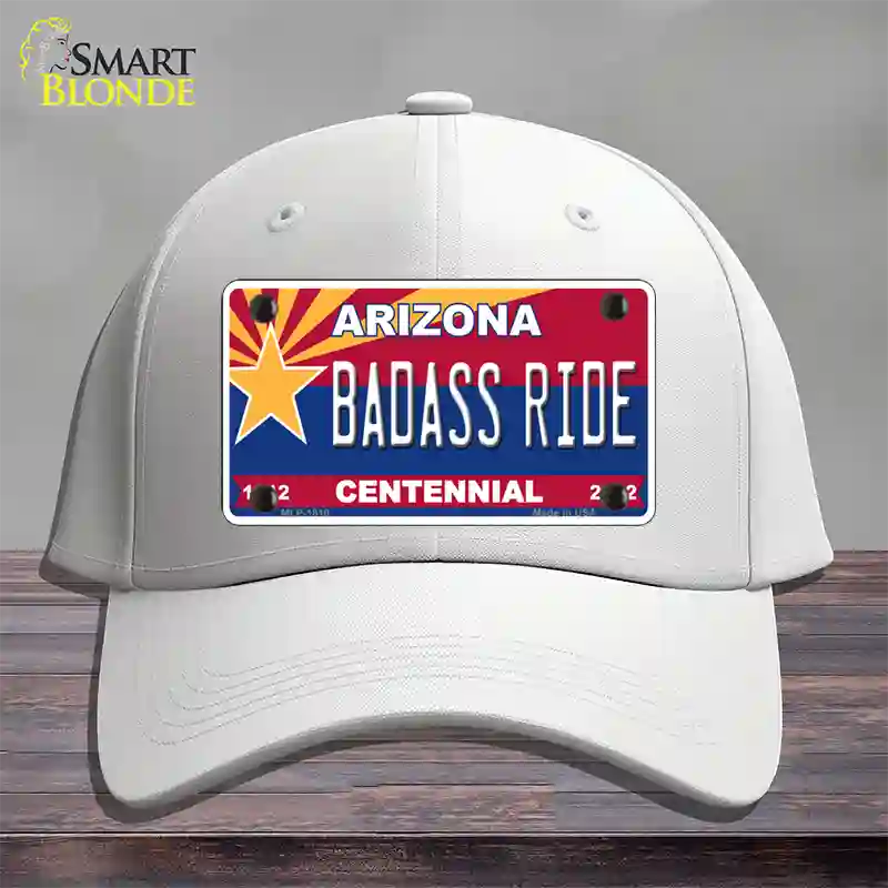 Arizona Centennial Badass Ride Novelty License Plate Hat Cotton / White