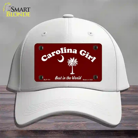 Carolina Girl Burgundy Novelty License Plate Hat Cotton / White