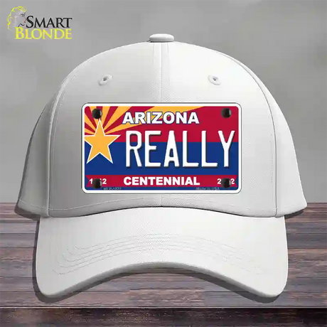 Arizona Centennial Really Novelty License Plate Hat Cotton / White