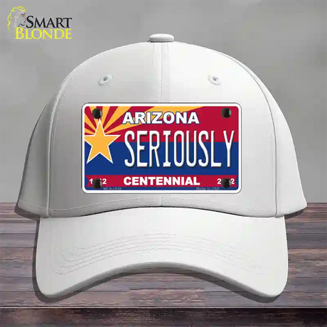 Arizona Centennial Seriously Novelty License Plate Hat Cotton / White