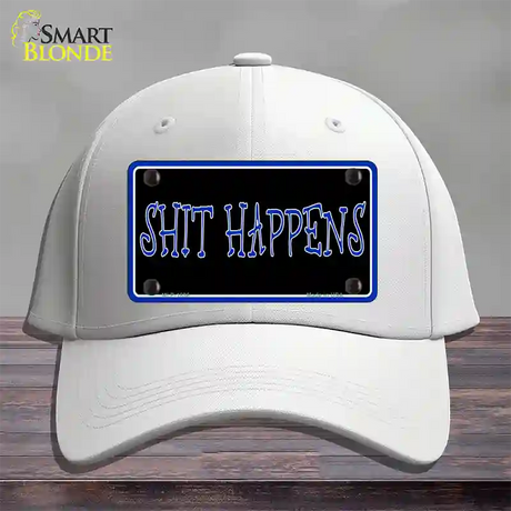 Shit Happens Novelty License Plate Hat Cotton / White