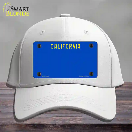 California Blue State Novelty License Plate Hat Cotton / White