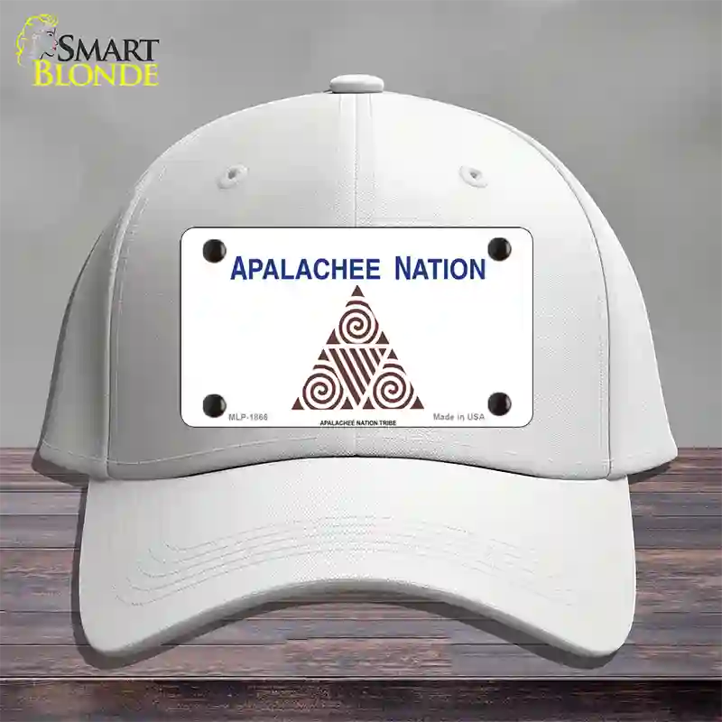 Apalachee Nation Flag Novelty License Plate Hat Cotton / White