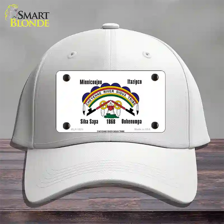 Cheyenne River Sioux Flag Novelty License Plate Hat Cotton / White