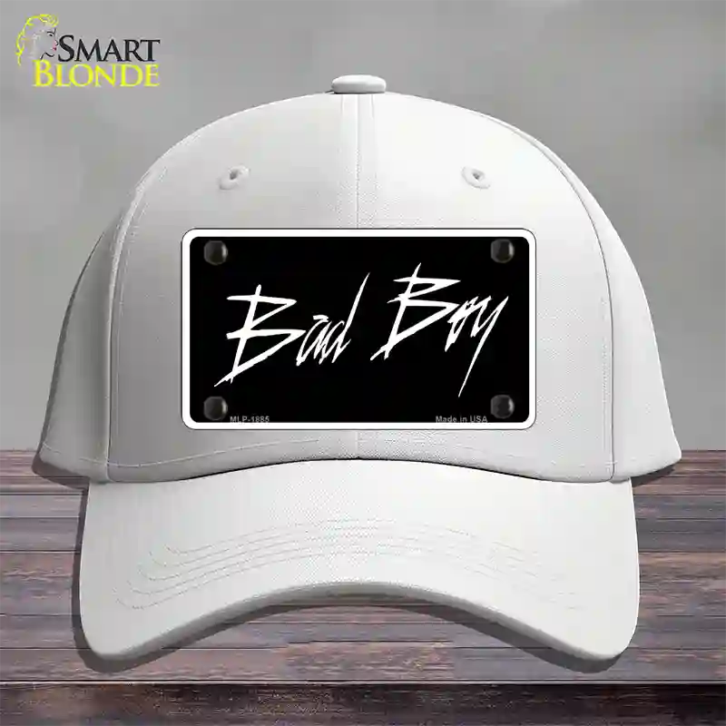 Bad Boy Black Novelty License Plate Hat Cotton / White