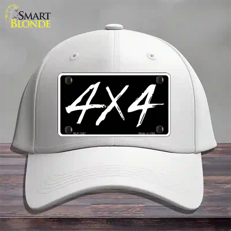 4x4 Novelty License Plate Hat Cotton / White