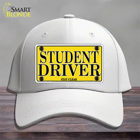 Student Driver Novelty License Plate Hat Cotton / White