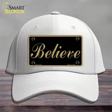 Believe Novelty License Plate Hat Cotton / White