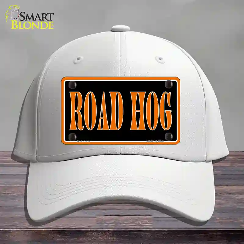 Road Hog Novelty License Plate Hat Cotton / White