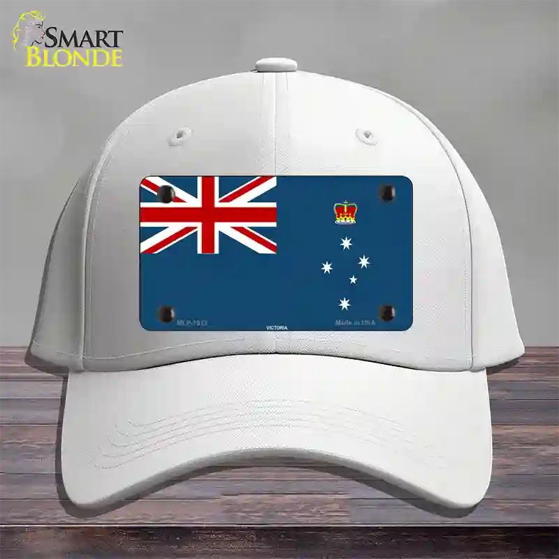 Victoria Flag Novelty License Plate Hat Cotton / White