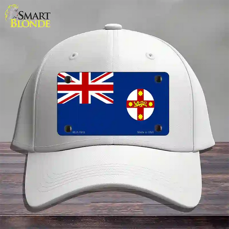 New South Wales Flag Novelty License Plate Hat Cotton / White