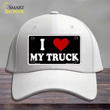 I Love My Truck Black Novelty License Plate Hat Cotton / White