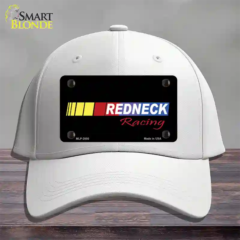 Redneck Racing Novelty License Plate Hat Cotton / White