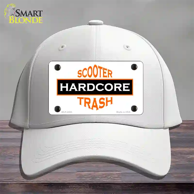 Hardcore Scooter Trash White Novelty License Plate Hat Cotton / White