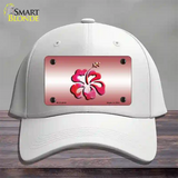 Hibiscus Flower Novelty License Plate Hat Cotton / White