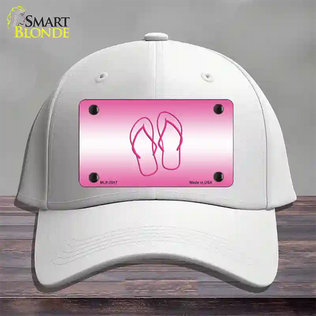 Flip Flops Pink Novelty License Plate Hat Cotton / White