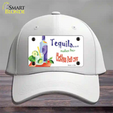 Tequila Makes Her Clothes Fall Off Novelty License Plate Hat Cotton / White