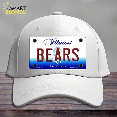 Bears Illinois State Novelty License Plate Hat Cotton / White