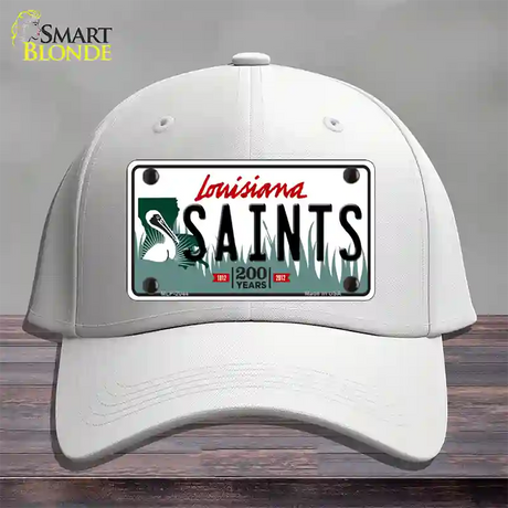 Saints Louisiana State Novelty License Plate Hat Cotton / White