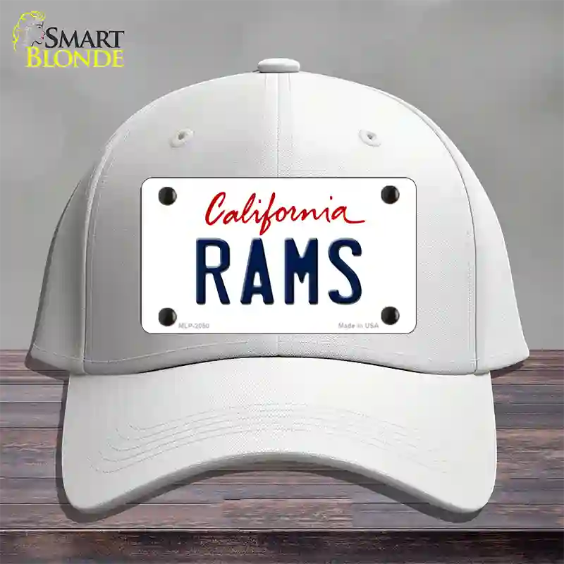 Rams California State Novelty License Plate Hat Cotton / White