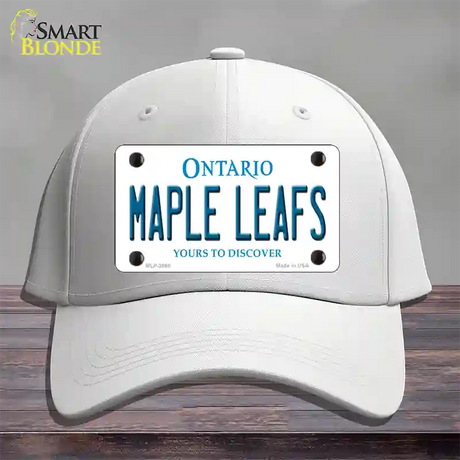 Maple Leafs Ontario Canada Province Novelty License Plate Hat Cotton / White