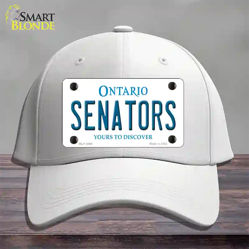 Senators Ontario Canada Province Novelty License Plate Hat Cotton / White