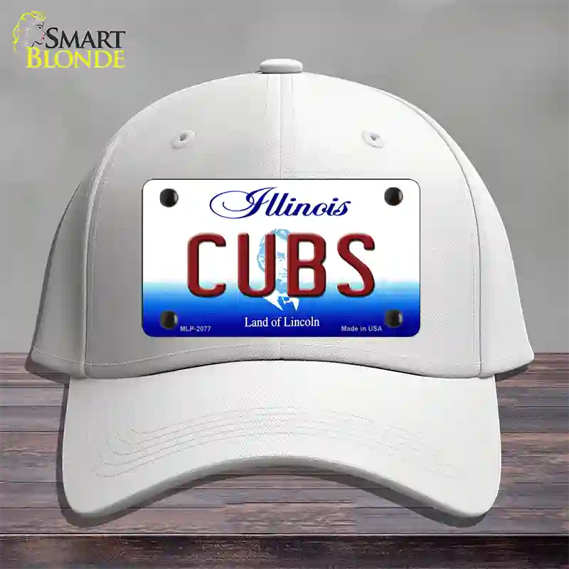 Cubs Chicago Illinois State Novelty License Plate Hat Cotton / White