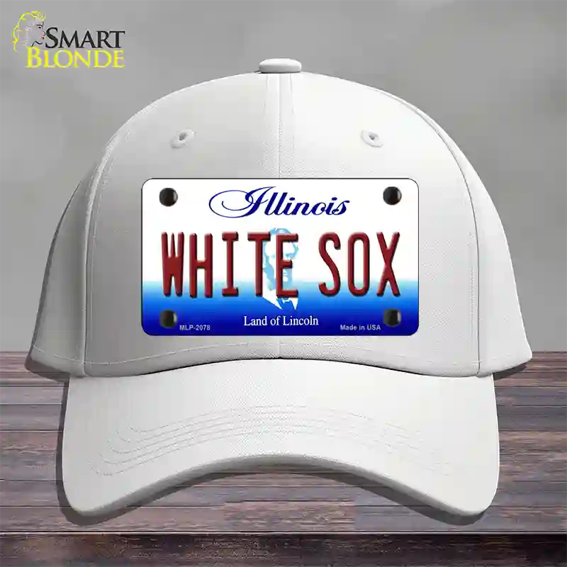 Whitesox Illinois State Novelty License Plate Hat Cotton / White