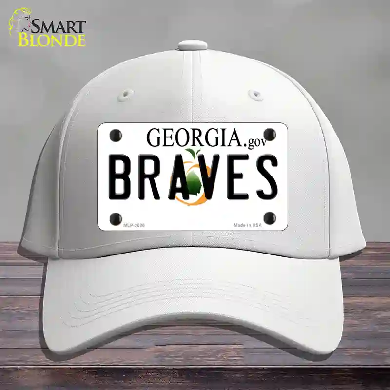 Braves Georgia State Novelty License Plate Hat Cotton / White