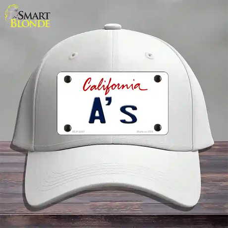 As California State Novelty License Plate Hat Cotton / White