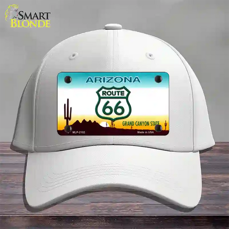 Route 66 Shield Arizona Novelty License Plate Hat Cotton / White