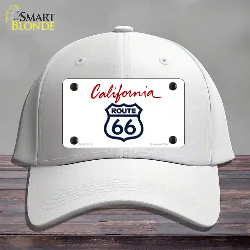 Route 66 Shield California Novelty License Plate Hat Cotton / White