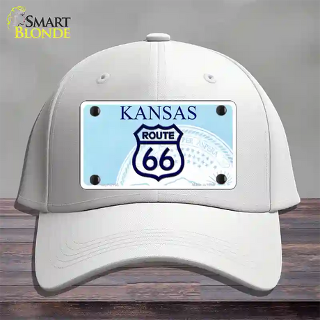 Route 66 Shield Kansas Novelty License Plate Hat Cotton / White