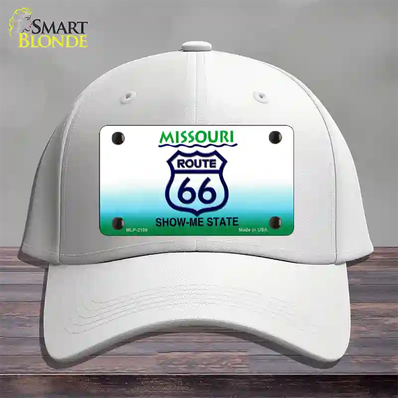 Route 66 Shield Missouri Novelty License Plate Hat Cotton / White