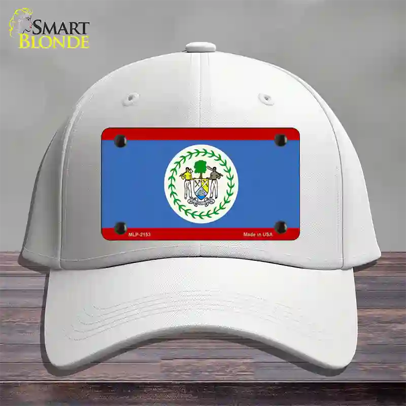 Belize Flag Novelty License Plate Hat Cotton / White