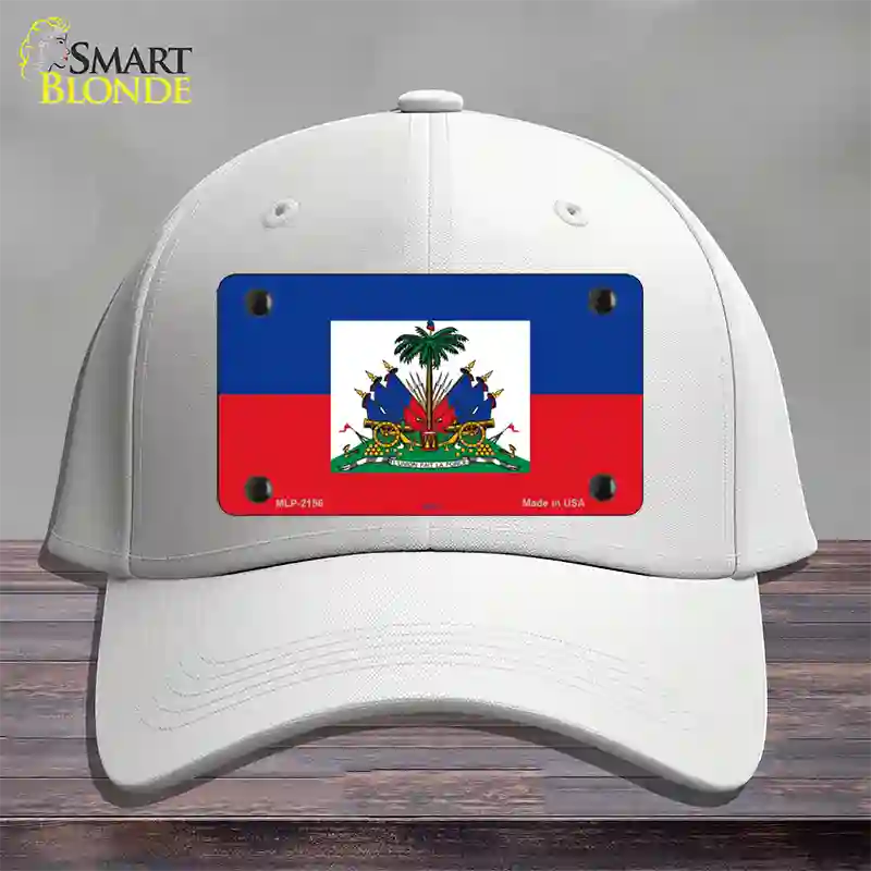 Haiti Flag Novelty License Plate Hat Cotton / White