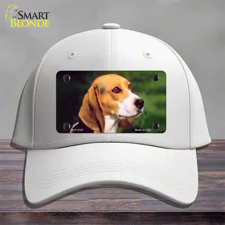 Beagle Dog Novelty License Plate Hat Cotton / White