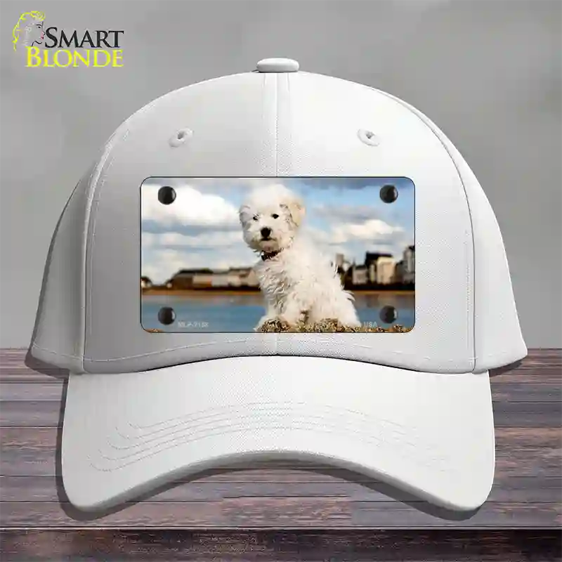 Bichon Frise Dog Novelty License Plate Hat Cotton / White