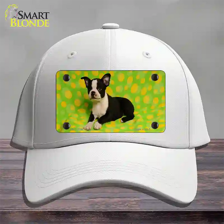 Boston Terrier Dog Novelty License Plate Hat Cotton / White