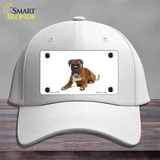 Boxer Dog Novelty License Plate Hat Cotton / White