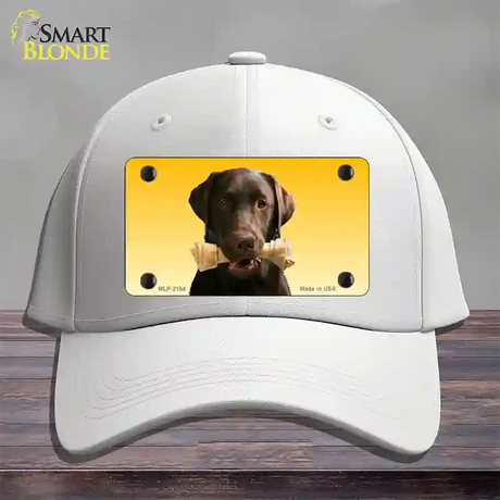 Chocolate Labrador Retriever Dog Novelty License Plate Hat Cotton / White