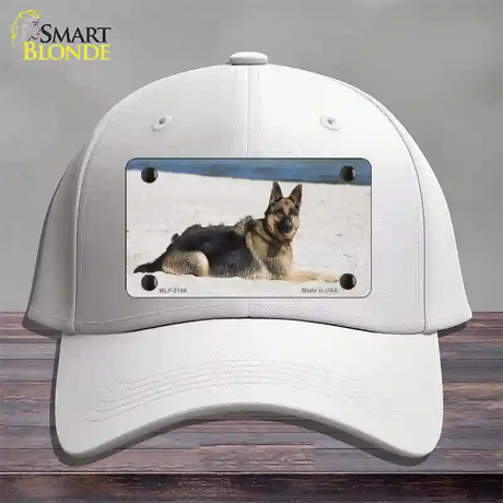 German Shepherd Dog Novelty License Plate Hat Cotton / White