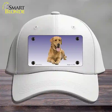 Yellow Labrador Retriever Dog Novelty License Plate Hat Cotton / White