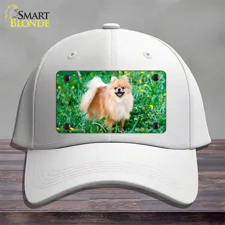 Pomeranian Dog Novelty License Plate Hat Cotton / White