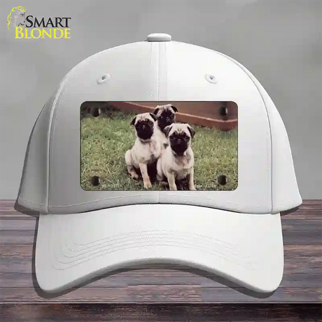 Pug Dog Novelty License Plate Hat Cotton / White