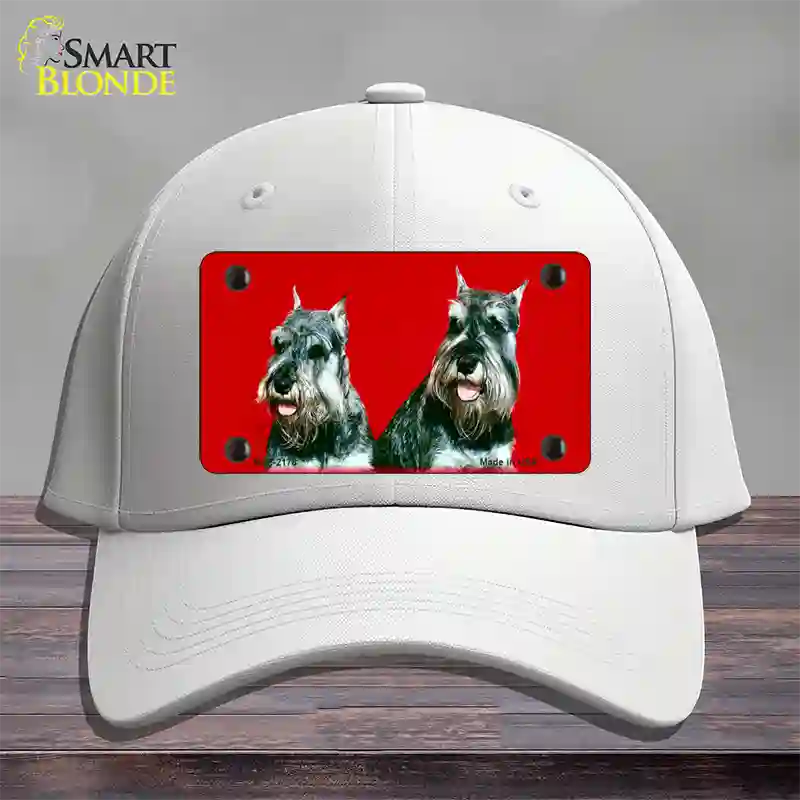 Schnauzer Dog Novelty License Plate Hat Cotton / White